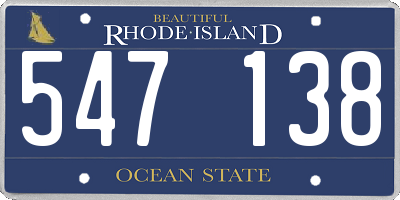 RI license plate 547138