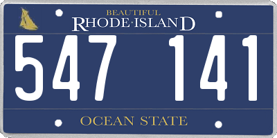 RI license plate 547141