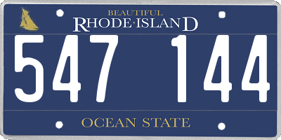 RI license plate 547144