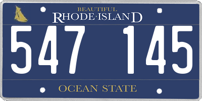 RI license plate 547145