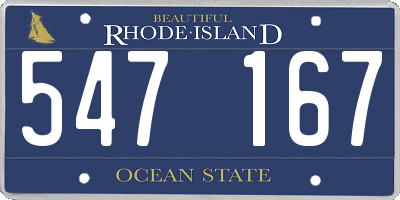 RI license plate 547167