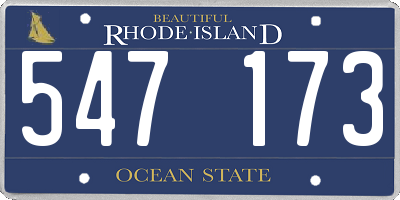 RI license plate 547173