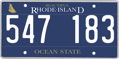 RI license plate 547183