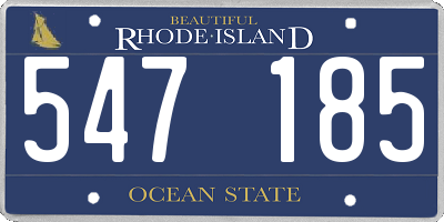 RI license plate 547185