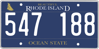RI license plate 547188