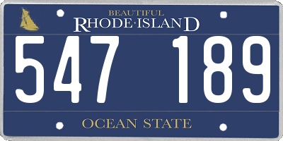 RI license plate 547189