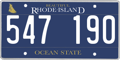 RI license plate 547190