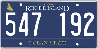 RI license plate 547192