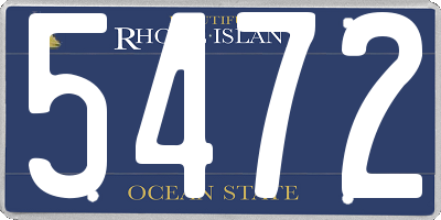 RI license plate 5472