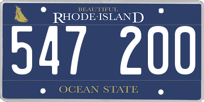 RI license plate 547200
