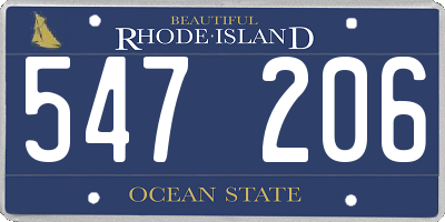 RI license plate 547206