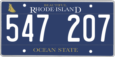 RI license plate 547207
