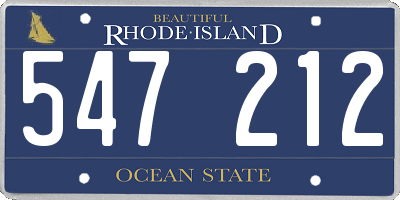RI license plate 547212