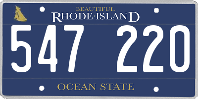 RI license plate 547220