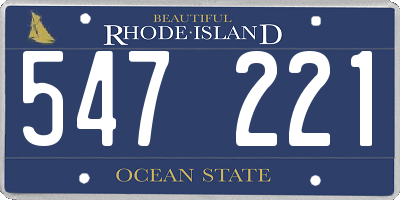 RI license plate 547221
