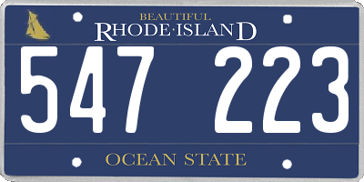 RI license plate 547223