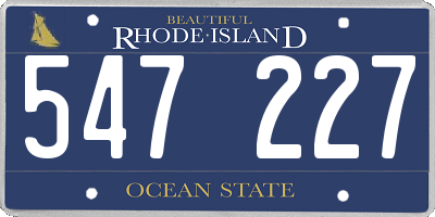 RI license plate 547227