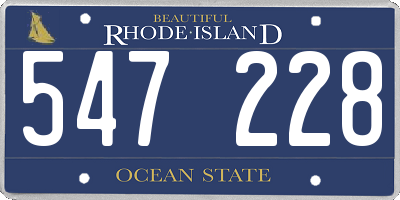 RI license plate 547228