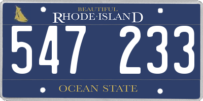 RI license plate 547233