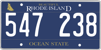 RI license plate 547238