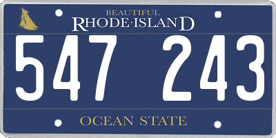 RI license plate 547243