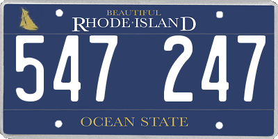 RI license plate 547247