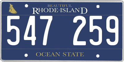RI license plate 547259