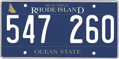 RI license plate 547260