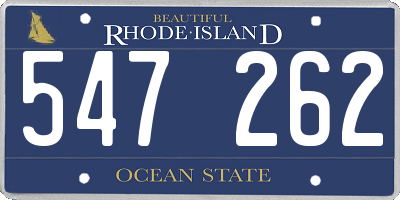 RI license plate 547262