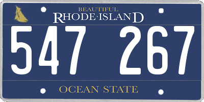 RI license plate 547267