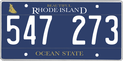 RI license plate 547273