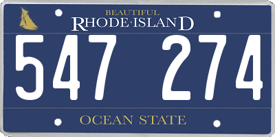 RI license plate 547274