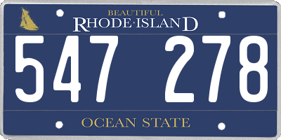 RI license plate 547278