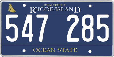RI license plate 547285
