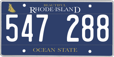 RI license plate 547288
