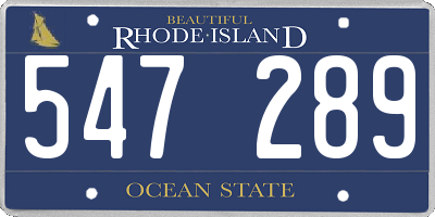 RI license plate 547289