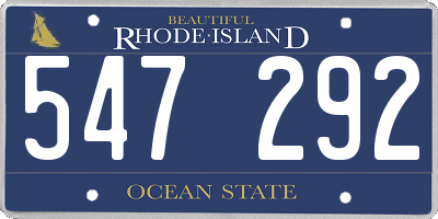 RI license plate 547292