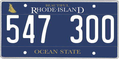 RI license plate 547300