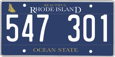 RI license plate 547301