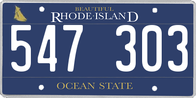 RI license plate 547303