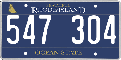 RI license plate 547304