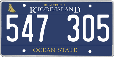 RI license plate 547305