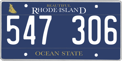 RI license plate 547306
