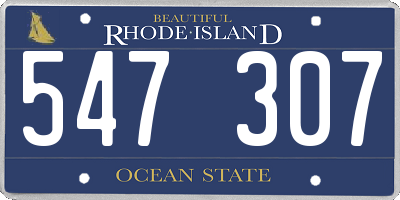 RI license plate 547307