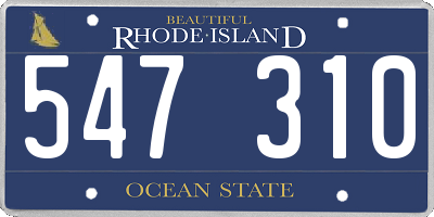 RI license plate 547310