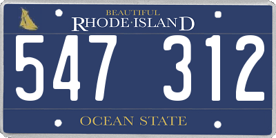 RI license plate 547312