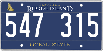 RI license plate 547315