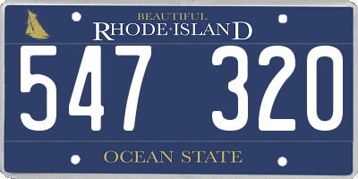 RI license plate 547320