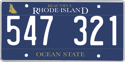 RI license plate 547321