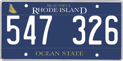RI license plate 547326